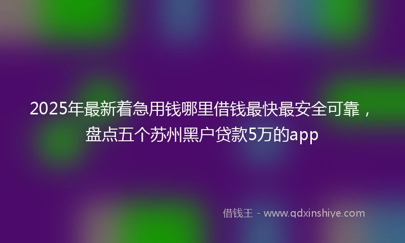 2025年最新着急用钱哪里借钱最快最安全可靠，盘点五个苏州黑户贷款5万的app