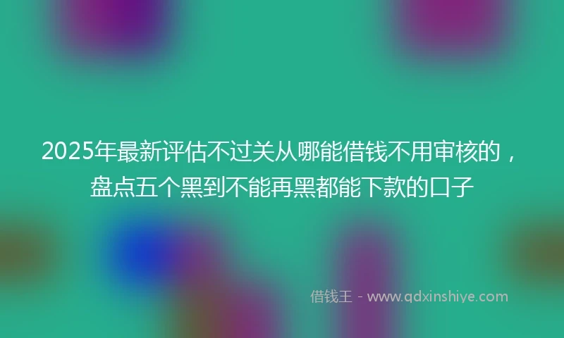 2025年最新评估不过关从哪能借钱不用审核的，盘点五个黑到不能再黑都能下款的口子
