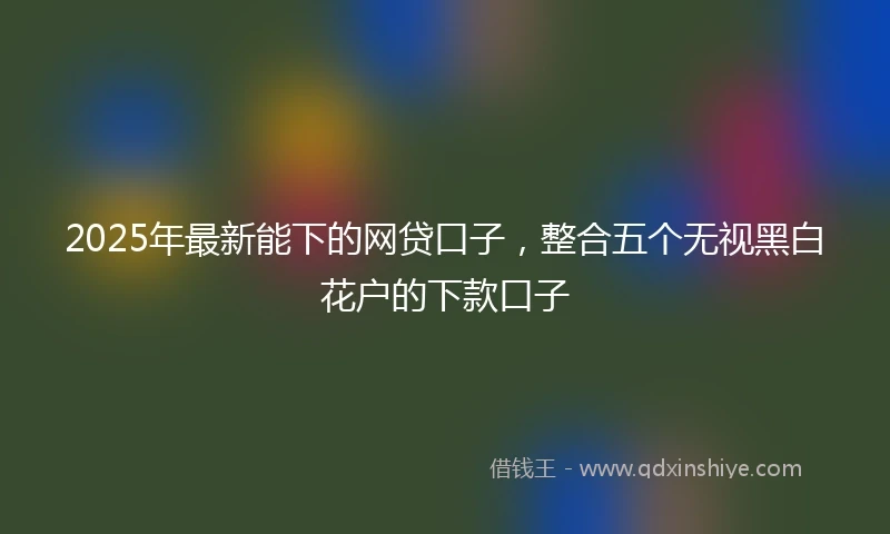 2025年最新能下的网贷口子，整合五个无视黑白花户的下款口子