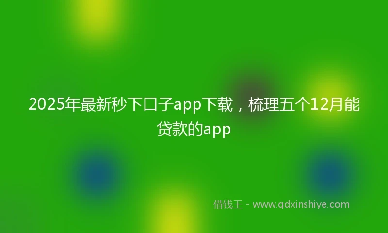2025年最新秒下口子app下载，梳理五个12月能贷款的app