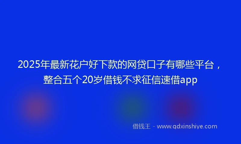 2025年最新花户好下款的网贷口子有哪些平台，整合五个20岁借钱不求征信速借app