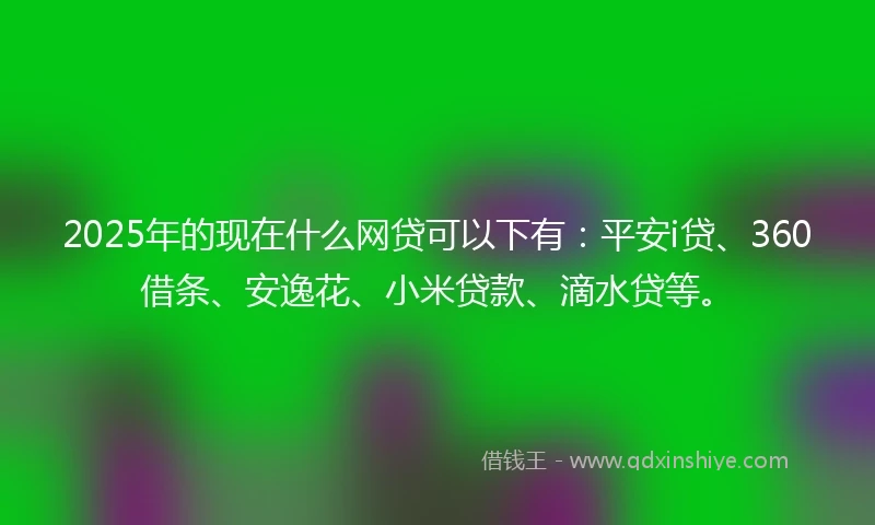 2025年的现在什么网贷可以下有：平安i贷、360借条、安逸花、小米贷款、滴水贷等。