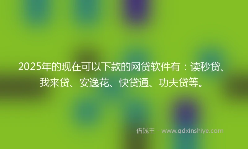2025年的现在可以下款的网贷软件有：读秒贷、我来贷、安逸花、快贷通、功夫贷等。