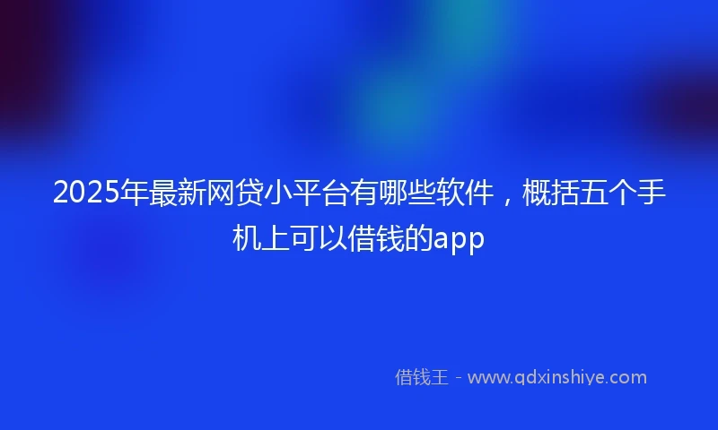 2025年最新网贷小平台有哪些软件，概括五个手机上可以借钱的app