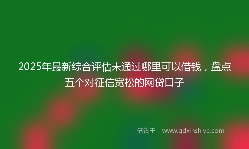 2025年最新综合评估未通过哪里可以借钱，盘点五个对征信宽松的网贷口子