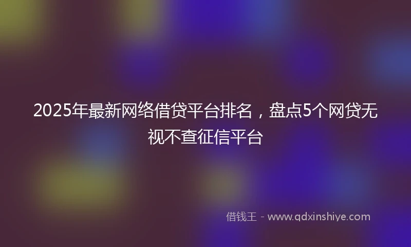 2025年最新网络借贷平台排名，盘点5个网贷无视不查征信平台