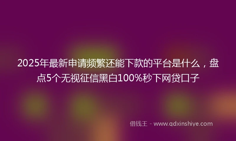 2025年最新申请频繁还能下款的平台是什么，盘点5个无视征信黑白100%秒下网贷口子