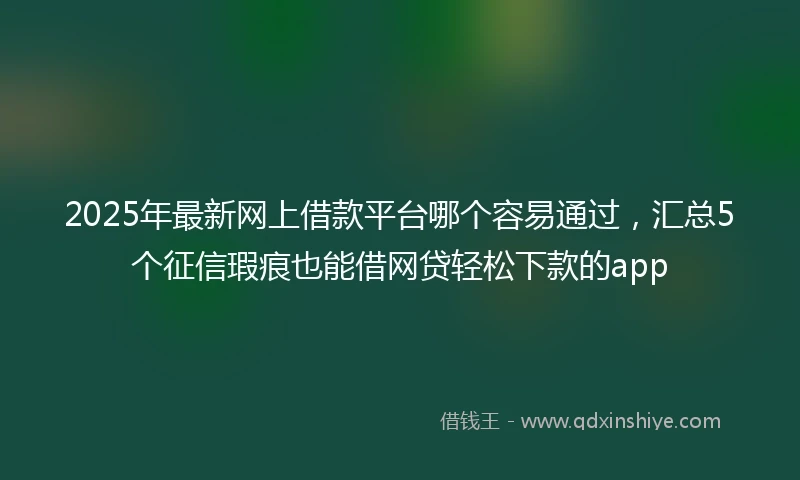 2025年最新网上借款平台哪个容易通过，汇总5个征信瑕疵也能借网贷轻松下款的app