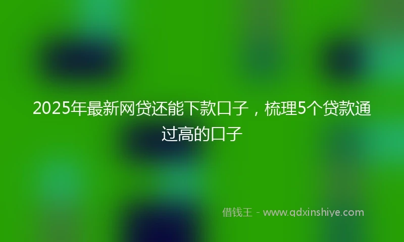 2025年最新网贷还能下款口子，梳理5个贷款通过高的口子