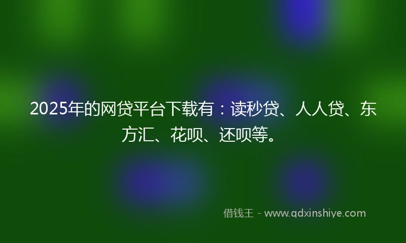 2025年的网贷平台下载有：读秒贷、人人贷、东方汇、花呗、还呗等。
