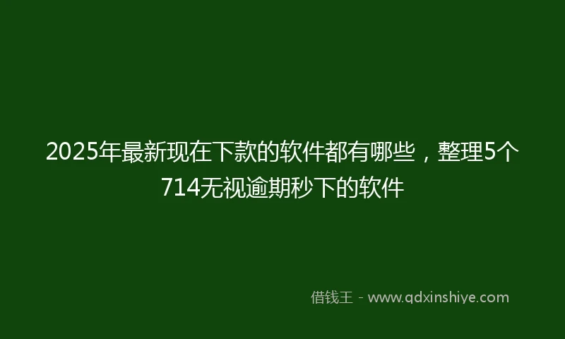 2025年最新现在下款的软件都有哪些，整理5个714无视逾期秒下的软件