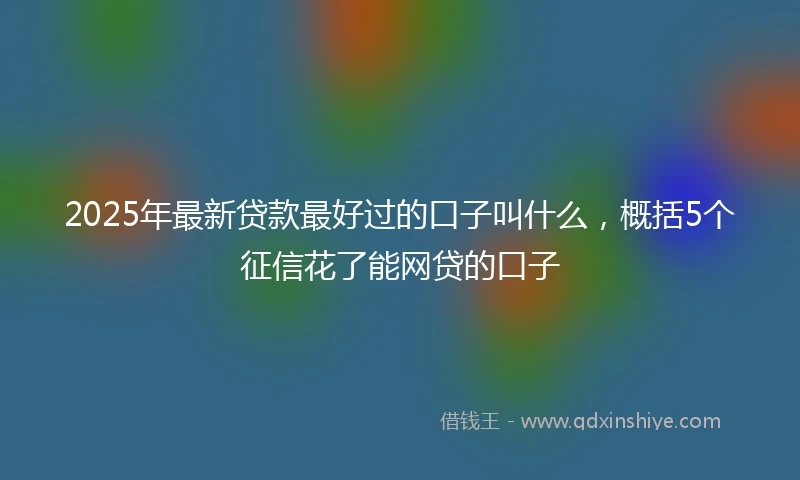 2025年最新贷款最好过的口子叫什么，概括5个征信花了能网贷的口子