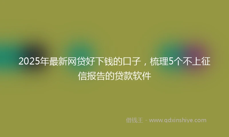 2025年最新网贷好下钱的口子，梳理5个不上征信报告的贷款软件