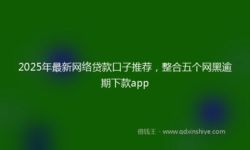 2025年最新网络贷款口子推荐，整合五个网黑逾期下款app