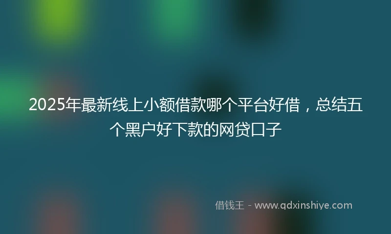2025年最新线上小额借款哪个平台好借，总结五个黑户好下款的网贷口子