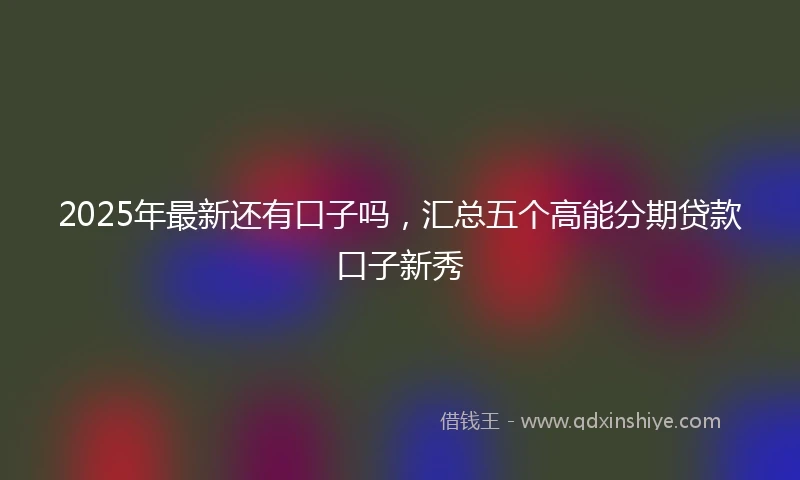 2025年最新还有口子吗,汇总五个高能分期贷款口子新秀