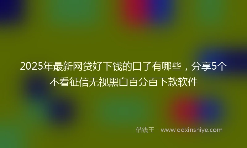 2025年最新网贷好下钱的口子有哪些，分享5个不看征信无视黑白百分百下款软件