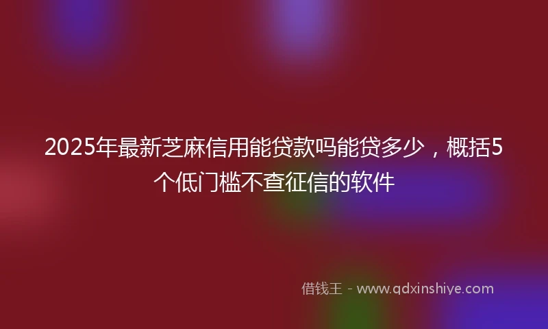 2025年最新芝麻信用能贷款吗能贷多少，概括5个低门槛不查征信的软件