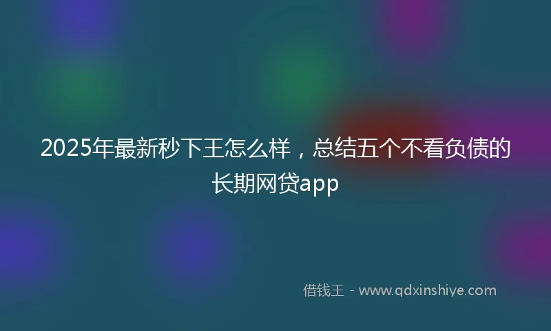 2025年最新秒下王怎么样，总结五个不看负债的长期网贷app