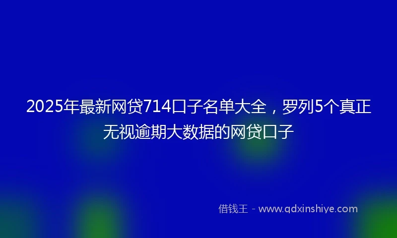 2025年最新网贷714口子名单大全，罗列5个真正无视逾期大数据的网贷口子