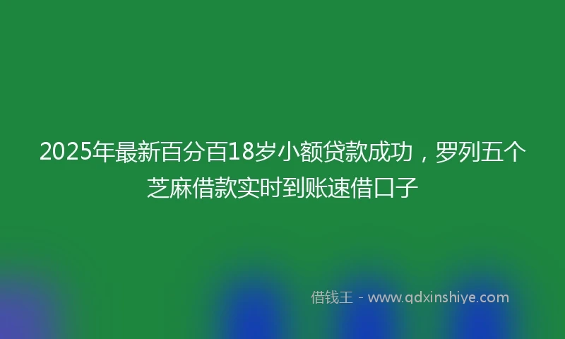 2025年最新百分百18岁小额贷款成功，罗列五个芝麻借款实时到账速借口子