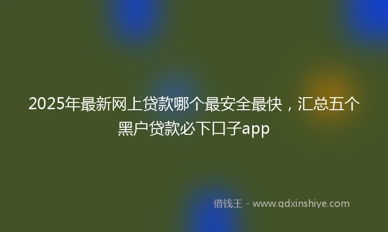 2025年最新网上贷款哪个最安全最快，汇总五个黑户贷款必下口子app
