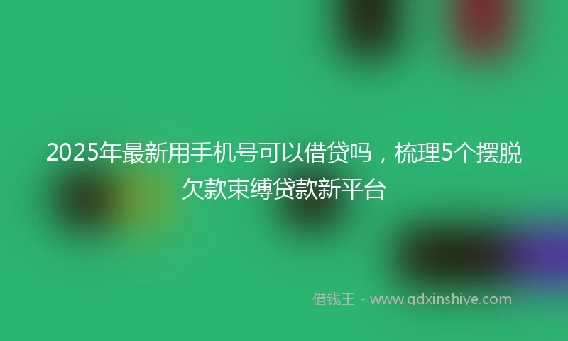 2025年最新用手机号可以借贷吗，梳理5个摆脱欠款束缚贷款新平台