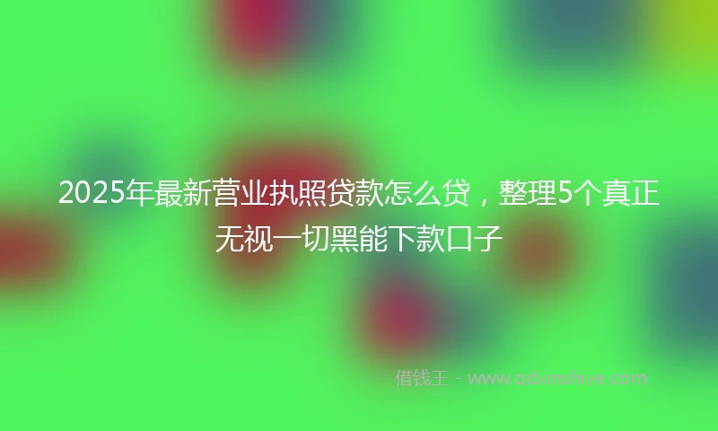 2025年最新营业执照贷款怎么贷，整理5个真正无视一切黑能下款口子