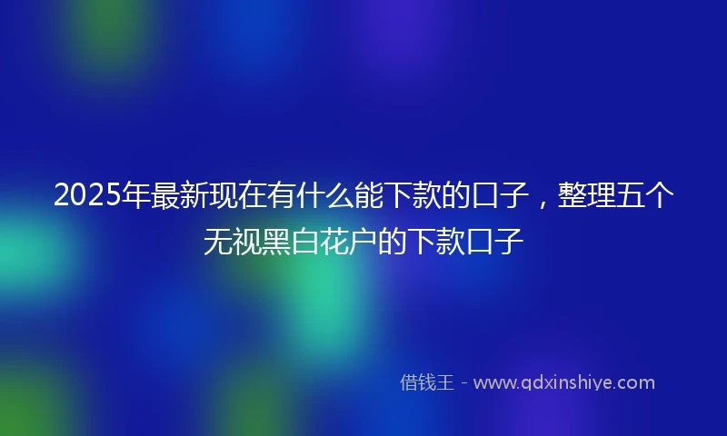 2025年最新现在有什么能下款的口子，整理五个无视黑白花户的下款口子