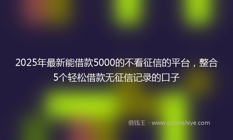 2025年最新能借款5000的不看征信的平台，整合5个轻松借款无征信记录的口子