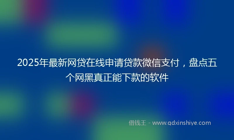 2025年最新网贷在线申请贷款微信支付，盘点五个网黑真正能下款的软件