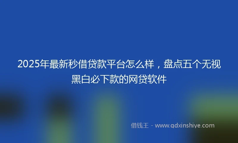 2025年最新秒借贷款平台怎么样，盘点五个无视黑白必下款的网贷软件