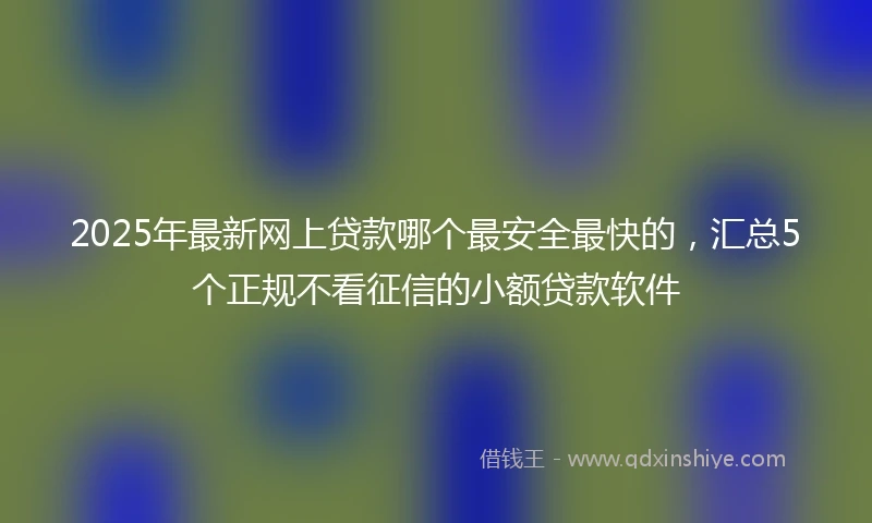 2025年最新网上贷款哪个最安全最快的，汇总5个正规不看征信的小额贷款软件