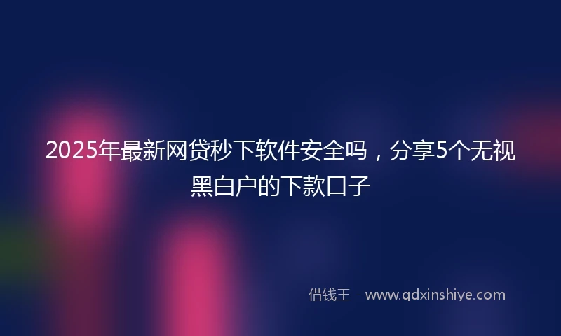 2025年最新网贷秒下软件安全吗，分享5个无视黑白户的下款口子