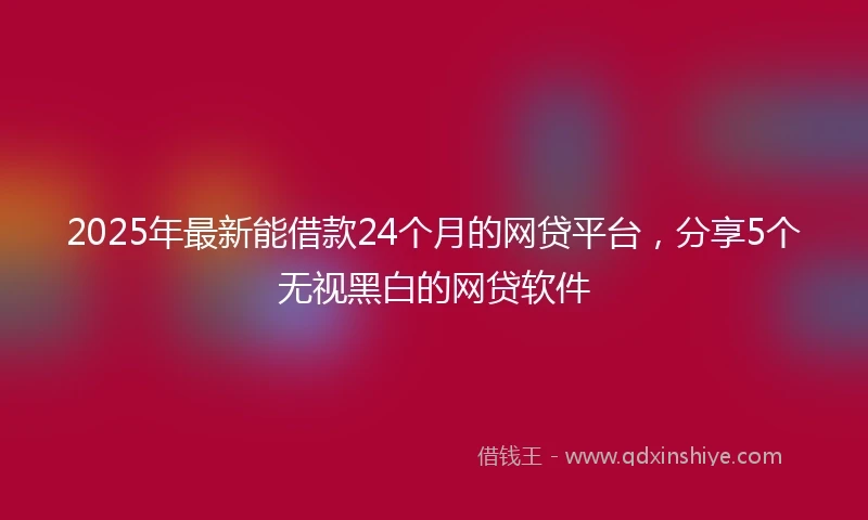 2025年最新能借款24个月的网贷平台，分享5个无视黑白的网贷软件