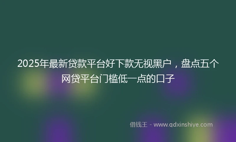 2025年最新贷款平台好下款无视黑户，盘点五个网贷平台门槛低一点的口子