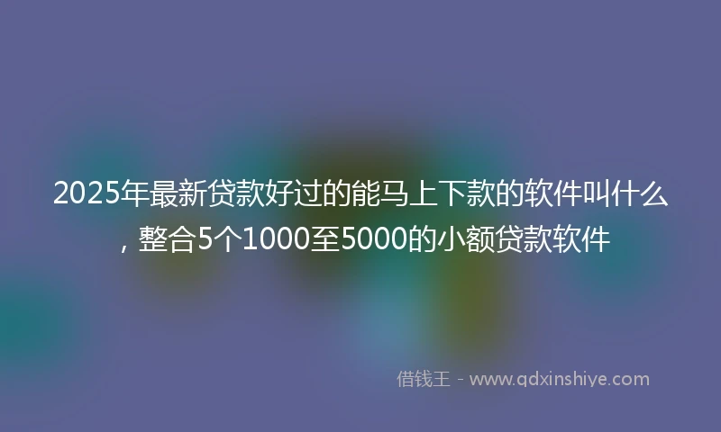 2025年最新贷款好过的能马上下款的软件叫什么,整合5个1000至5000的小额贷款软件