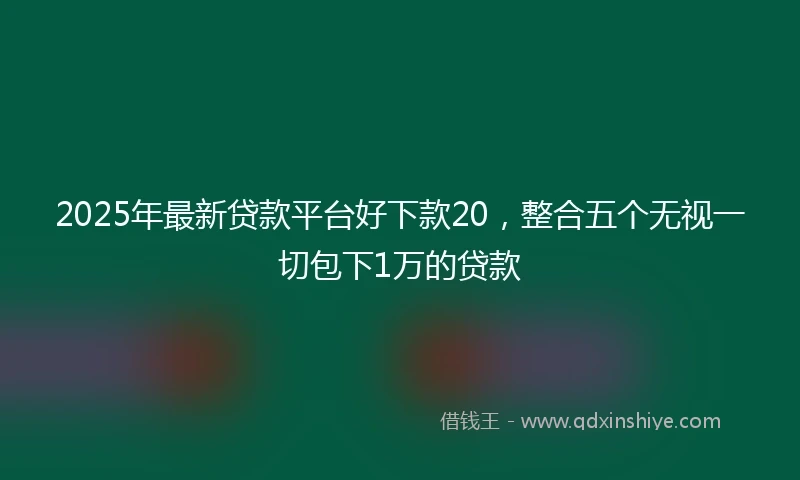 2025年最新贷款平台好下款20，整合五个无视一切包下1万的贷款
