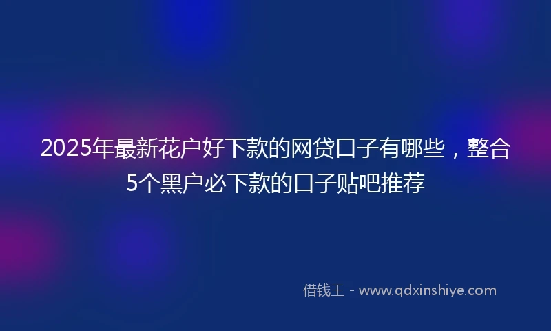 2025年最新花户好下款的网贷口子有哪些，整合5个黑户必下款的口子贴吧推荐