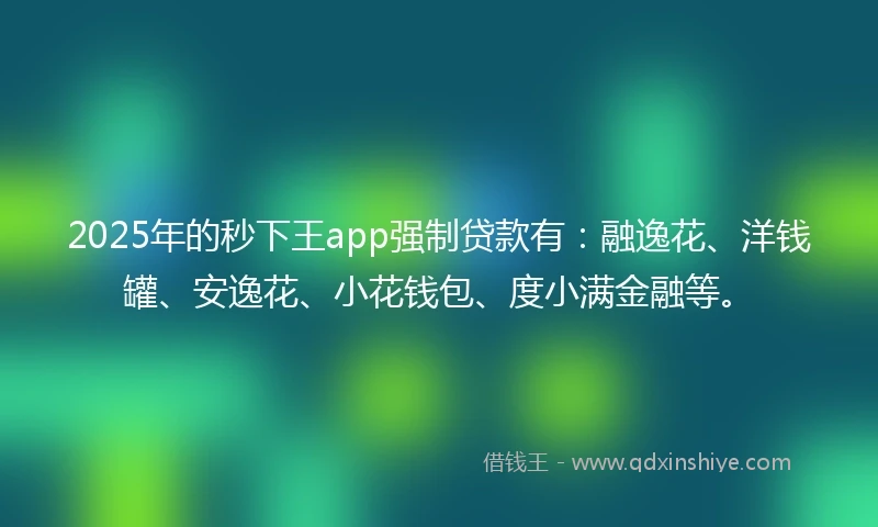 2025年的秒下王app强制贷款有：融逸花、洋钱罐、安逸花、小花钱包、度小满金融等。