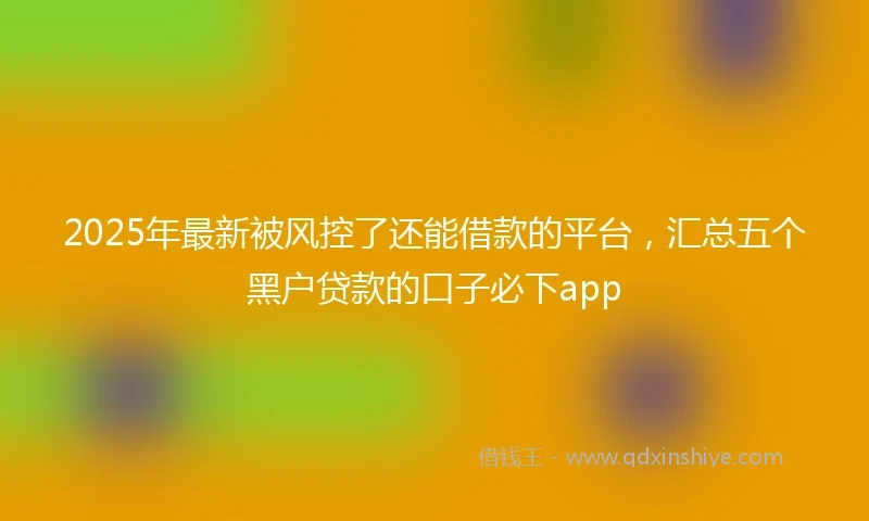 2025年最新被风控了还能借款的平台，汇总五个黑户贷款的口子必下app