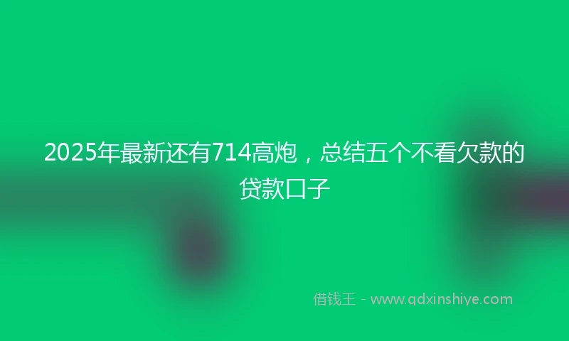 2025年最新还有714高炮,总结五个不看欠款的贷款口子