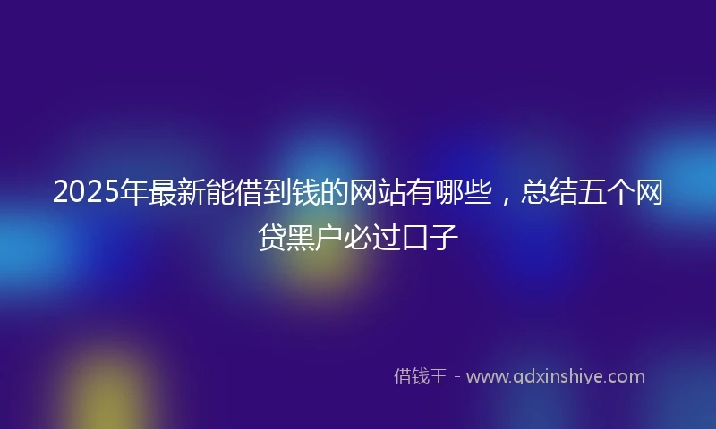 2025年最新能借到钱的网站有哪些，总结五个网贷黑户必过口子