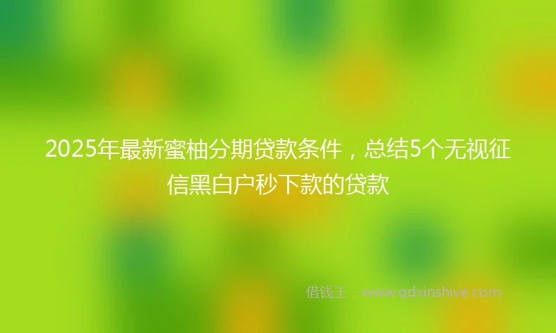 2025年最新蜜柚分期贷款条件，总结5个无视征信黑白户秒下款的贷款