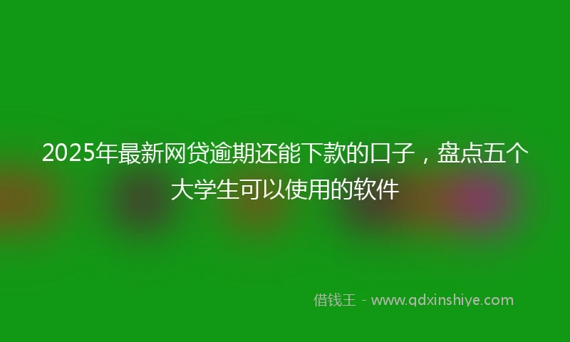 2025年最新网贷逾期还能下款的口子，盘点五个大学生可以使用的软件