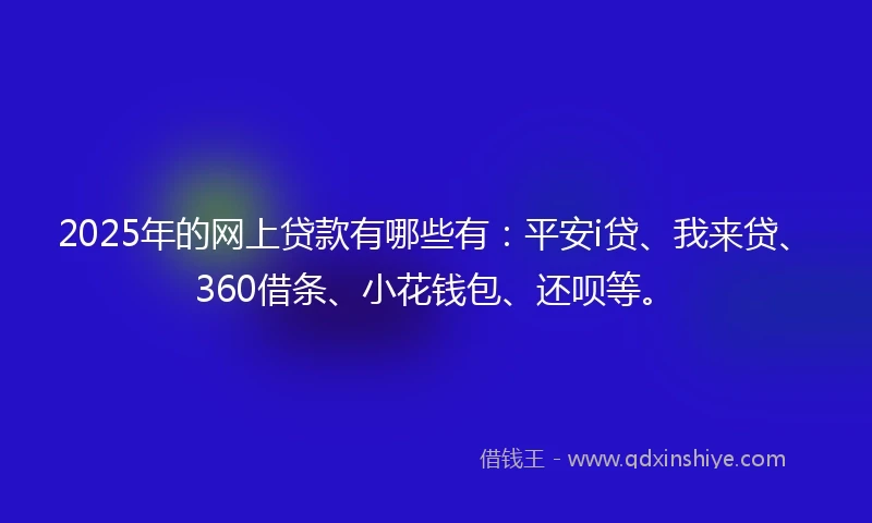 2025年的网上贷款有哪些有：平安i贷、我来贷、360借条、小花钱包、还呗等。