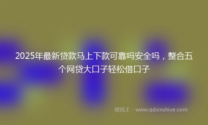 2025年最新贷款马上下款可靠吗安全吗，整合五个网贷大口子轻松借口子