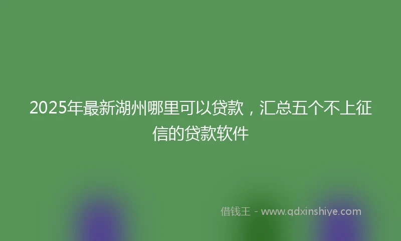 2025年最新湖州哪里可以贷款，汇总五个不上征信的贷款软件