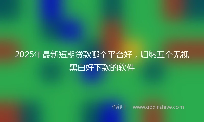 2025年最新短期贷款哪个平台好，归纳五个无视黑白好下款的软件