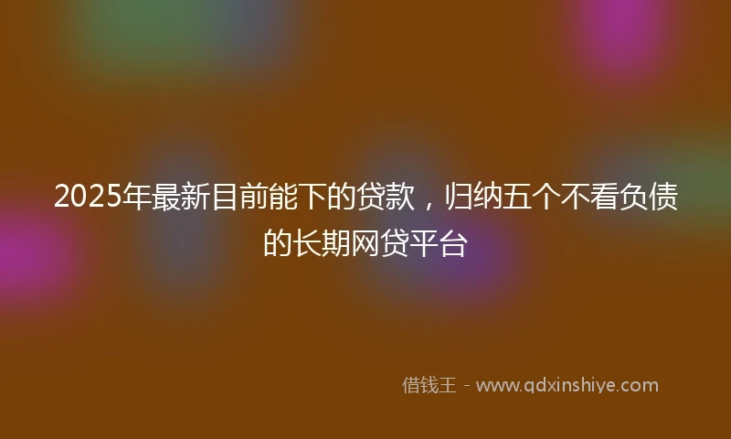 2025年最新目前能下的贷款，归纳五个不看负债的长期网贷平台